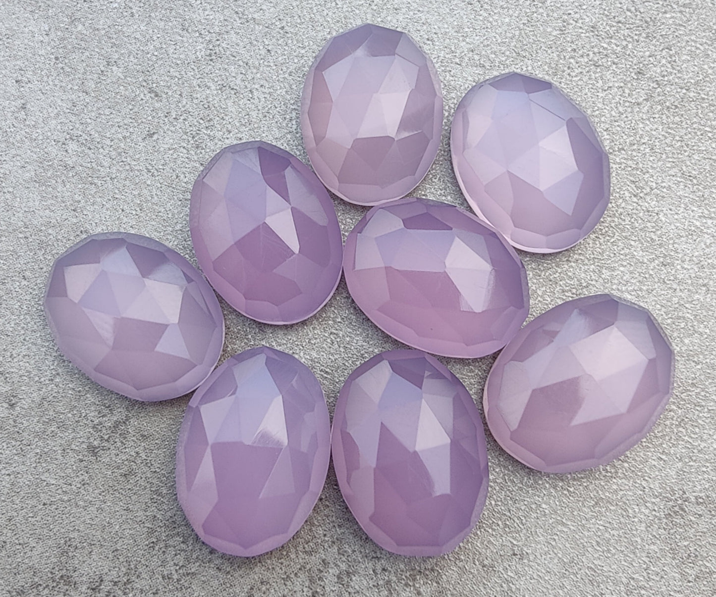 AAA+ QUALITY NATURAL LAVENDER CHALCEDONY OVAL SHAPE ROSE CUT FLAT BACK CALIRATED GEMSTONES, ALL SIZES AVAILABLE