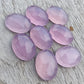 AAA+ QUALITY NATURAL LAVENDER CHALCEDONY OVAL SHAPE ROSE CUT FLAT BACK CALIRATED GEMSTONES, ALL SIZES AVAILABLE