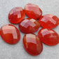 NATURAL RED ONYX OVAL SHAPE CHECKER CUT FLAT BACK CALIBRATED OVAL SHAPE GEMSTONES, ALL SIZES AVAILABLE
