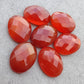 NATURAL RED ONYX OVAL SHAPE CHECKER CUT FLAT BACK CALIBRATED OVAL SHAPE GEMSTONES, ALL SIZES AVAILABLE