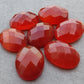 NATURAL RED ONYX OVAL SHAPE CHECKER CUT FLAT BACK CALIBRATED OVAL SHAPE GEMSTONES, ALL SIZES AVAILABLE