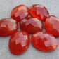 NATURAL RED ONYX OVAL SHAPE CHECKER CUT FLAT BACK CALIBRATED OVAL SHAPE GEMSTONES, ALL SIZES AVAILABLE