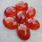 NATURAL RED ONYX OVAL SHAPE CHECKER CUT FLAT BACK CALIBRATED OVAL SHAPE GEMSTONES, ALL SIZES AVAILABLE