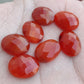 NATURAL RED ONYX OVAL SHAPE CHECKER CUT FLAT BACK CALIBRATED OVAL SHAPE GEMSTONES, ALL SIZES AVAILABLE