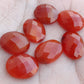 NATURAL RED ONYX OVAL SHAPE CHECKER CUT FLAT BACK CALIBRATED OVAL SHAPE GEMSTONES, ALL SIZES AVAILABLE