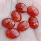 NATURAL RED ONYX OVAL SHAPE CHECKER CUT FLAT BACK CALIBRATED OVAL SHAPE GEMSTONES, ALL SIZES AVAILABLE
