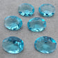 NATURAL BLUE TOPAZ OVAL SHAPE FACETED CUT FLAT BACK CALIBRATED OVAL SHAPEGEMSTONES, ALL SIZES AVAILABLE