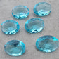 NATURAL BLUE TOPAZ OVAL SHAPE FACETED CUT FLAT BACK CALIBRATED OVAL SHAPEGEMSTONES, ALL SIZES AVAILABLE