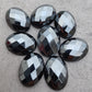 AAA+ QUALITY NATURAL HEMATITE OVAL SHAPE CHECKER CUT FLAT BACK CALIRATED GEMSTONES, ALL SIZES AVAILABLE