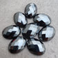AAA+ QUALITY NATURAL HEMATITE OVAL SHAPE CHECKER CUT FLAT BACK CALIRATED GEMSTONES, ALL SIZES AVAILABLE