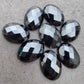 AAA+ QUALITY NATURAL HEMATITE OVAL SHAPE CHECKER CUT FLAT BACK CALIRATED GEMSTONES, ALL SIZES AVAILABLE