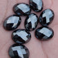 AAA+ QUALITY NATURAL HEMATITE OVAL SHAPE CHECKER CUT FLAT BACK CALIRATED GEMSTONES, ALL SIZES AVAILABLE