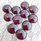 AAA+ QUALITY NATURAL GARNET ROUND SHAPE CABOCHON FLAT BACK CALIBRATED ROUND SHAPE GEMSTONES, ALL SIZES AVAILABLE