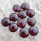 AAA+ QUALITY NATURAL GARNET ROUND SHAPE CABOCHON FLAT BACK CALIBRATED ROUND SHAPE GEMSTONES, ALL SIZES AVAILABLE
