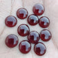 AAA+ QUALITY NATURAL GARNET ROUND SHAPE CABOCHON FLAT BACK CALIBRATED ROUND SHAPE GEMSTONES, ALL SIZES AVAILABLE