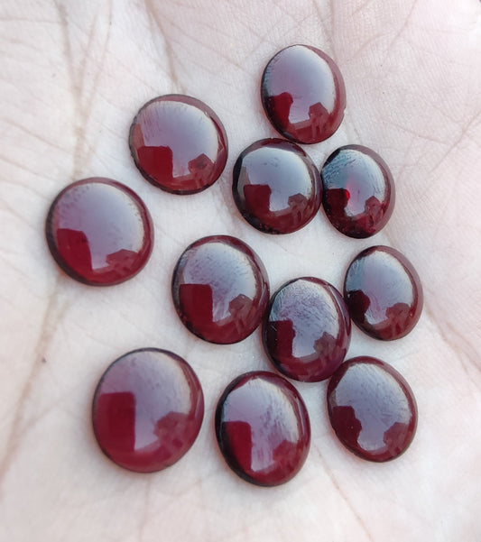 AAA+ QUALITY NATURAL GARNET ROUND SHAPE CABOCHON FLAT BACK CALIBRATED ROUND SHAPE GEMSTONES, ALL SIZES AVAILABLE