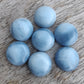AAA+ QUALITY NATURAL BLUE PERUVIAN OPAL ROUND SHAPE CABOCHON FLAT BACK CALIBRATED GEMSTONES, ALL SIZES AVAILABLE