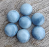 AAA+ QUALITY NATURAL BLUE PERUVIAN OPAL ROUND SHAPE CABOCHON FLAT BACK CALIBRATED GEMSTONES, ALL SIZES AVAILABLE