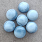AAA+ QUALITY NATURAL BLUE PERUVIAN OPAL ROUND SHAPE CABOCHON FLAT BACK CALIBRATED GEMSTONES, ALL SIZES AVAILABLE