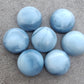 AAA+ QUALITY NATURAL BLUE PERUVIAN OPAL ROUND SHAPE CABOCHON FLAT BACK CALIBRATED GEMSTONES, ALL SIZES AVAILABLE