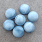 AAA+ QUALITY NATURAL BLUE PERUVIAN OPAL ROUND SHAPE CABOCHON FLAT BACK CALIBRATED GEMSTONES, ALL SIZES AVAILABLE