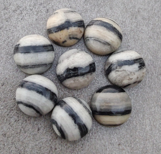 AAA+ QUALITY NATURAL ZEBRA JASPER ROUND SHAPE CABOCHON FLAT BACK CALIBRATED ROUND SHAPE GEMSTONES, ALL SIZES AVAILABLE