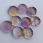 AAA+ QUALITY NATURAL AMETRINE ROUND SHAPE CABOCHON FLAT BACK CALIBRATED ROUND SHAPE GEMSTONES, ALL SIZES AVAILABLE