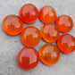 AAA+ QUALITY NATURAL CARNELIAN ROUND SHAPE CABOCHON FLAT BACK CALIBRATED GEMSTONES, ALL SIZES AVAILABLE
