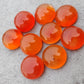 AAA+ QUALITY NATURAL CARNELIAN ROUND SHAPE CABOCHON FLAT BACK CALIBRATED GEMSTONES, ALL SIZES AVAILABLE