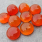 AAA+ QUALITY NATURAL CARNELIAN ROUND SHAPE CABOCHON FLAT BACK CALIBRATED GEMSTONES, ALL SIZES AVAILABLE