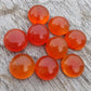 AAA+ QUALITY NATURAL CARNELIAN ROUND SHAPE CABOCHON FLAT BACK CALIBRATED GEMSTONES, ALL SIZES AVAILABLE