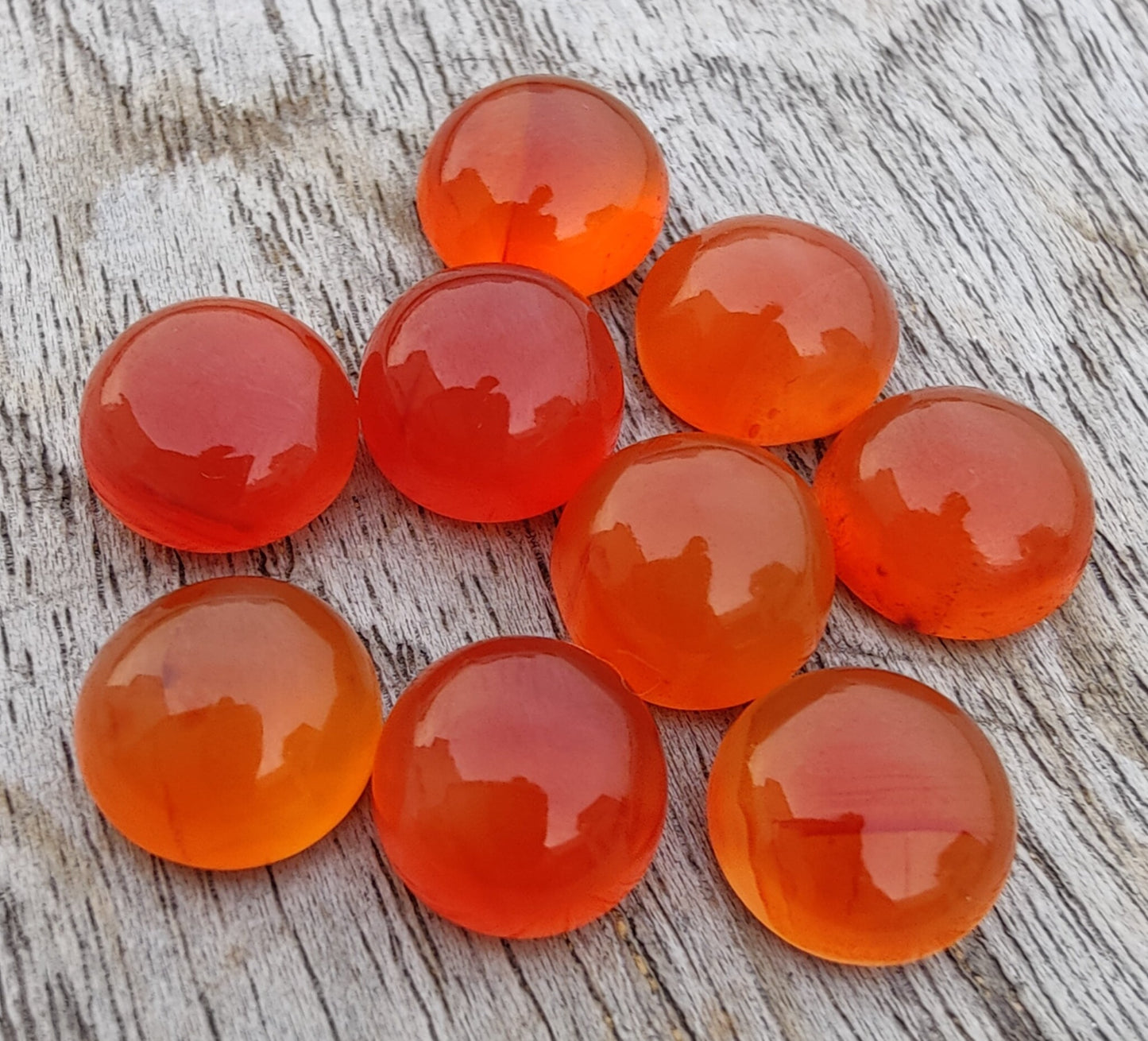 AAA+ QUALITY NATURAL CARNELIAN ROUND SHAPE CABOCHON FLAT BACK CALIBRATED GEMSTONES, ALL SIZES AVAILABLE