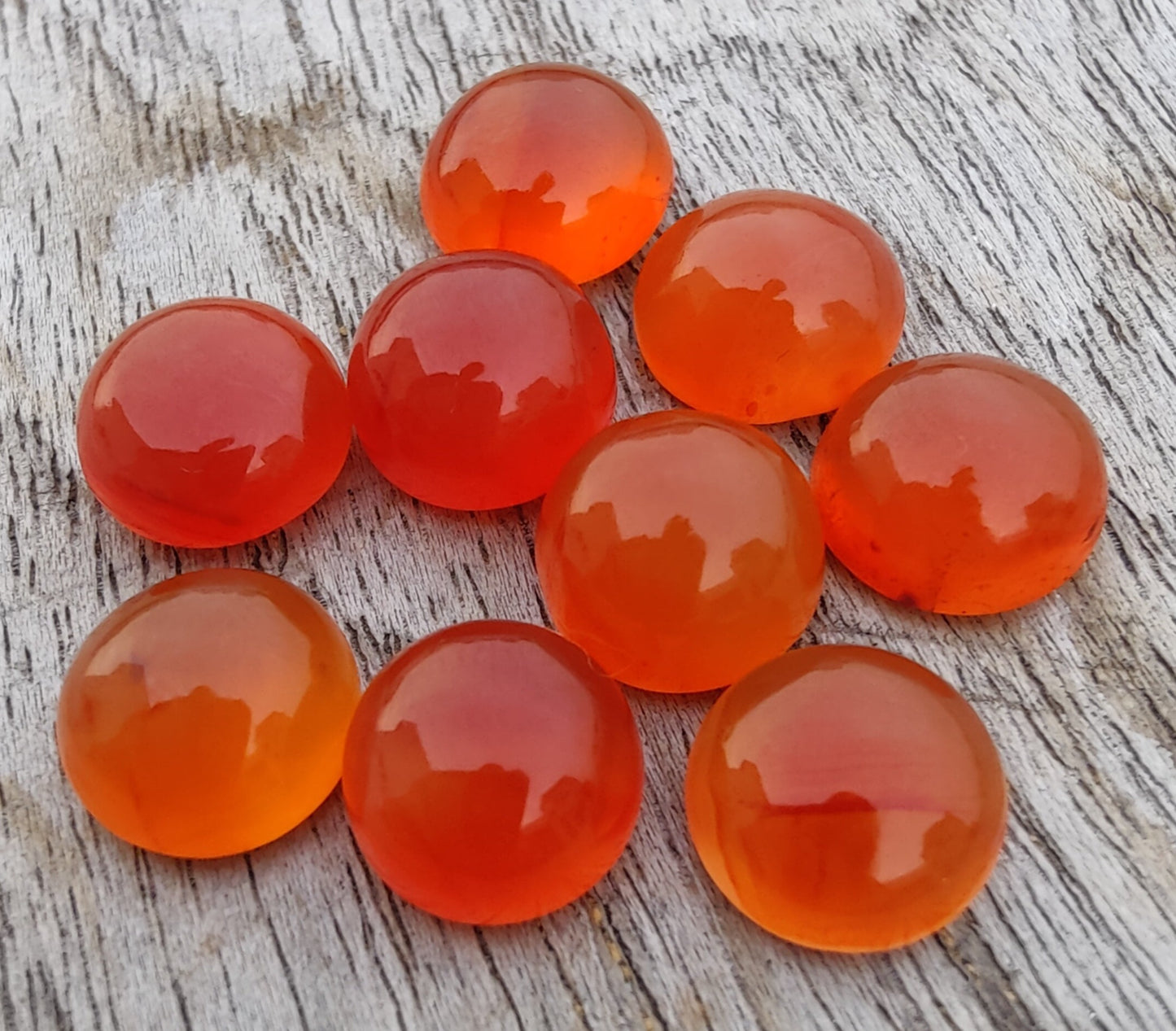 AAA+ QUALITY NATURAL CARNELIAN ROUND SHAPE CABOCHON FLAT BACK CALIBRATED GEMSTONES, ALL SIZES AVAILABLE