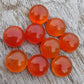 AAA+ QUALITY NATURAL CARNELIAN ROUND SHAPE CABOCHON FLAT BACK CALIBRATED GEMSTONES, ALL SIZES AVAILABLE