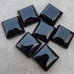 AAA+ QUALITY NATURAL BLACK ONYX SQUARE SHAPE FLAT BACK CABOCHON CALIBRATED GEMSTONES, ALL SIZES AVAILABLE