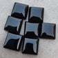 AAA+ QUALITY NATURAL BLACK ONYX SQUARE SHAPE FLAT BACK CABOCHON CALIBRATED GEMSTONES, ALL SIZES AVAILABLE
