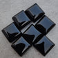 AAA+ QUALITY NATURAL BLACK ONYX SQUARE SHAPE FLAT BACK CABOCHON CALIBRATED GEMSTONES, ALL SIZES AVAILABLE
