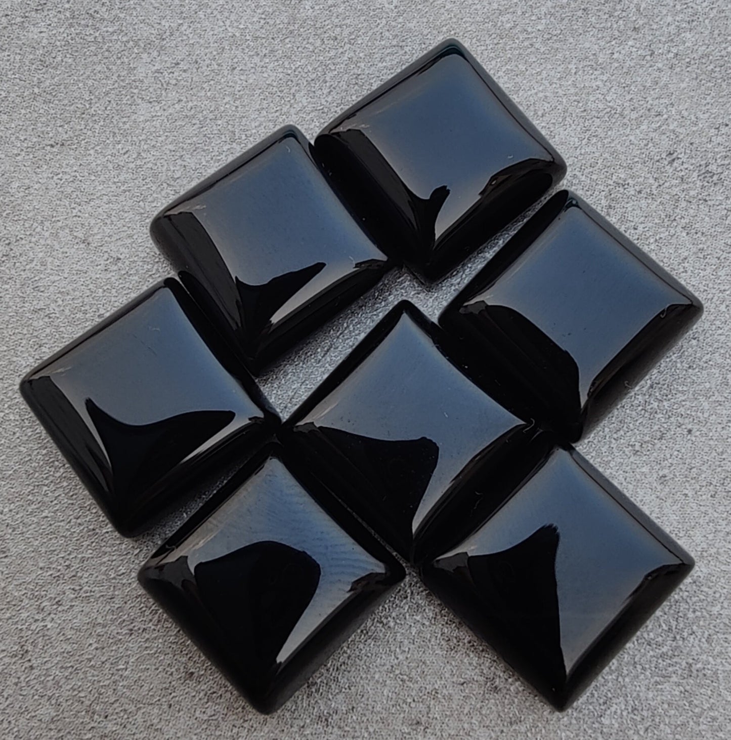 AAA+ QUALITY NATURAL BLACK ONYX SQUARE SHAPE FLAT BACK CABOCHON CALIBRATED GEMSTONES, ALL SIZES AVAILABLE