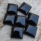 AAA+ QUALITY NATURAL BLACK ONYX SQUARE SHAPE FLAT BACK CABOCHON CALIBRATED GEMSTONES, ALL SIZES AVAILABLE