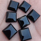 AAA+ QUALITY NATURAL BLACK ONYX SQUARE SHAPE FLAT BACK CABOCHON CALIBRATED GEMSTONES, ALL SIZES AVAILABLE