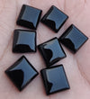AAA+ QUALITY NATURAL BLACK ONYX SQUARE SHAPE FLAT BACK CABOCHON CALIBRATED GEMSTONES, ALL SIZES AVAILABLE