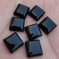 AAA+ QUALITY NATURAL BLACK ONYX SQUARE SHAPE FLAT BACK CABOCHON CALIBRATED GEMSTONES, ALL SIZES AVAILABLE