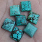 AAA+ QUALITY NATURAL TIBETAN TURQUOISE SQUARE SHAPE CABOCHON FLAT BACK CALIBRATED GEMSTONES, ALL SIZES AVAILABLE