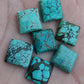 AAA+ QUALITY NATURAL TIBETAN TURQUOISE SQUARE SHAPE CABOCHON FLAT BACK CALIBRATED GEMSTONES, ALL SIZES AVAILABLE