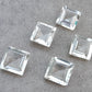 AAA+ QUALITY NATURAL CRYSTAL QUARTZ SQUARE SHAPE FACETED CUT FLAT BACK CALIBRATED GEMSTONES, ALL SIZES AVAILABLE