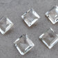 AAA+ QUALITY NATURAL CRYSTAL QUARTZ SQUARE SHAPE FACETED CUT FLAT BACK CALIBRATED GEMSTONES, ALL SIZES AVAILABLE
