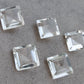 AAA+ QUALITY NATURAL CRYSTAL QUARTZ SQUARE SHAPE FACETED CUT FLAT BACK CALIBRATED GEMSTONES, ALL SIZES AVAILABLE