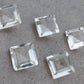 AAA+ QUALITY NATURAL CRYSTAL QUARTZ SQUARE SHAPE FACETED CUT FLAT BACK CALIBRATED GEMSTONES, ALL SIZES AVAILABLE