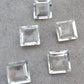 AAA+ QUALITY NATURAL CRYSTAL QUARTZ SQUARE SHAPE FACETED CUT FLAT BACK CALIBRATED GEMSTONES, ALL SIZES AVAILABLE