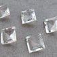AAA+ QUALITY NATURAL CRYSTAL QUARTZ SQUARE SHAPE FACETED CUT FLAT BACK CALIBRATED GEMSTONES, ALL SIZES AVAILABLE